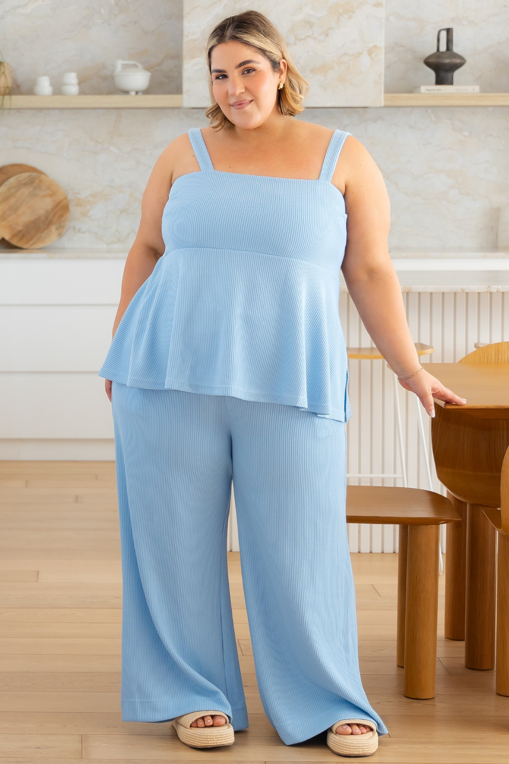 Archie Knit Top Sky Blue