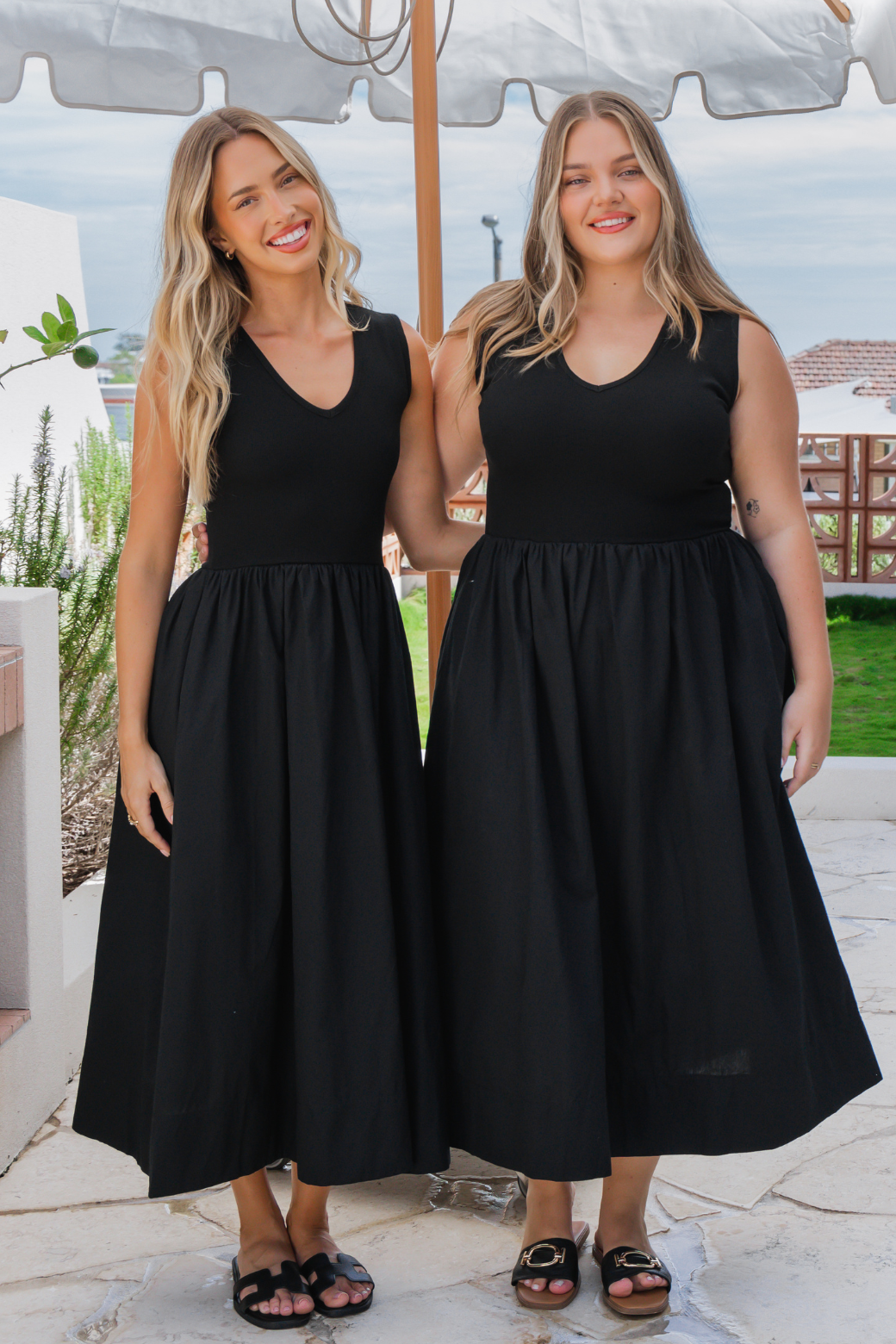 Aria Vneck Midi Dress