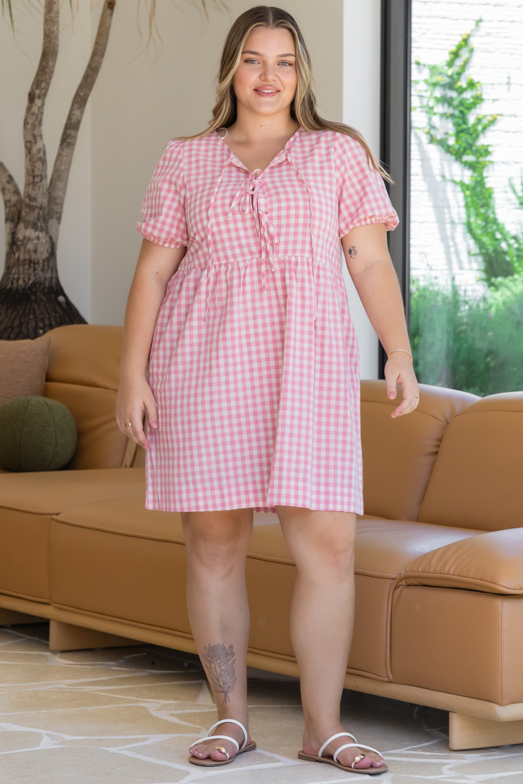 Aster Dress Pink Gingham