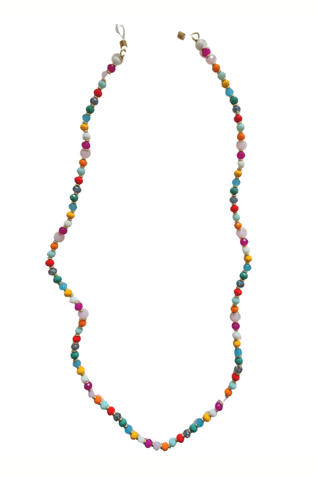 Beaded Sunglasses Strap Aqua/Pink