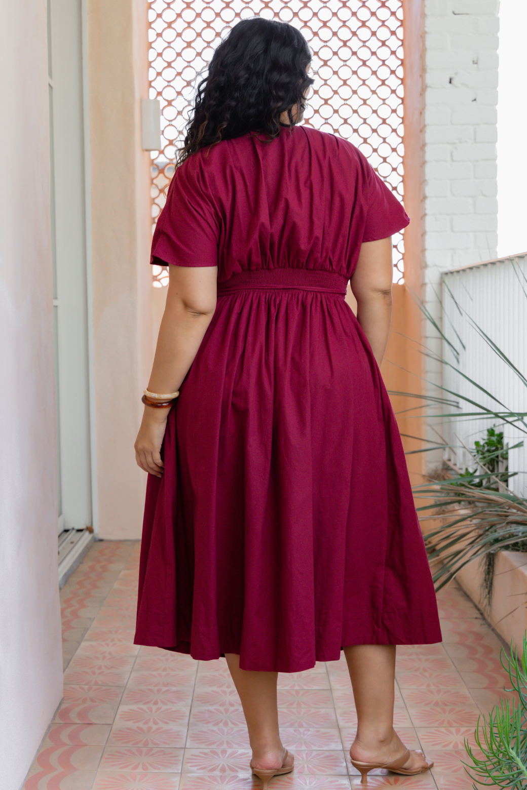 Belladonna Midi Dress Burgundy