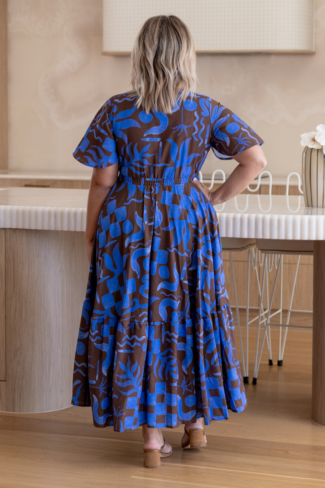 Benni Midi Dress Sublime Print Choc Blue