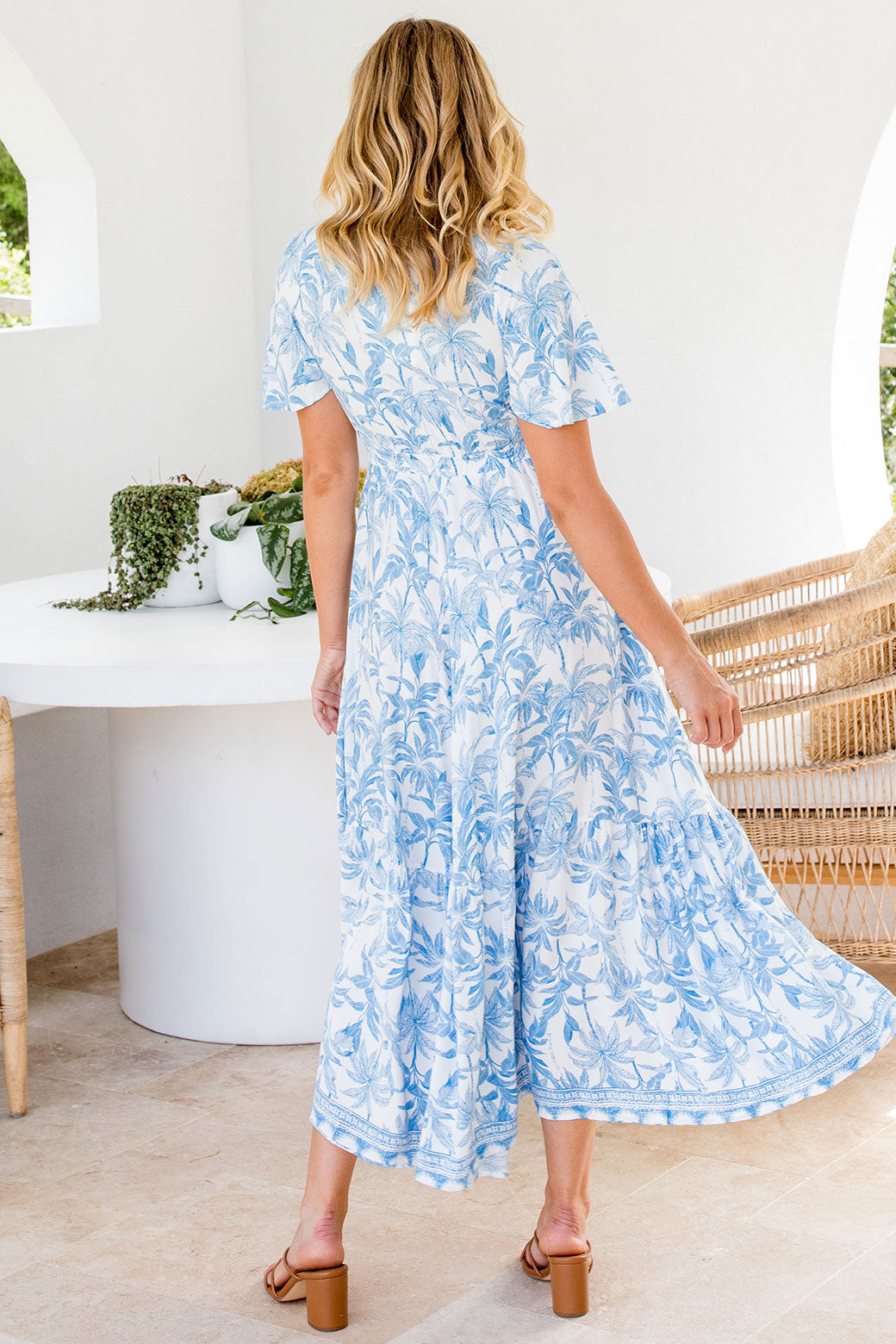 Bethany Maxi Dress Trivia Print Blue/White