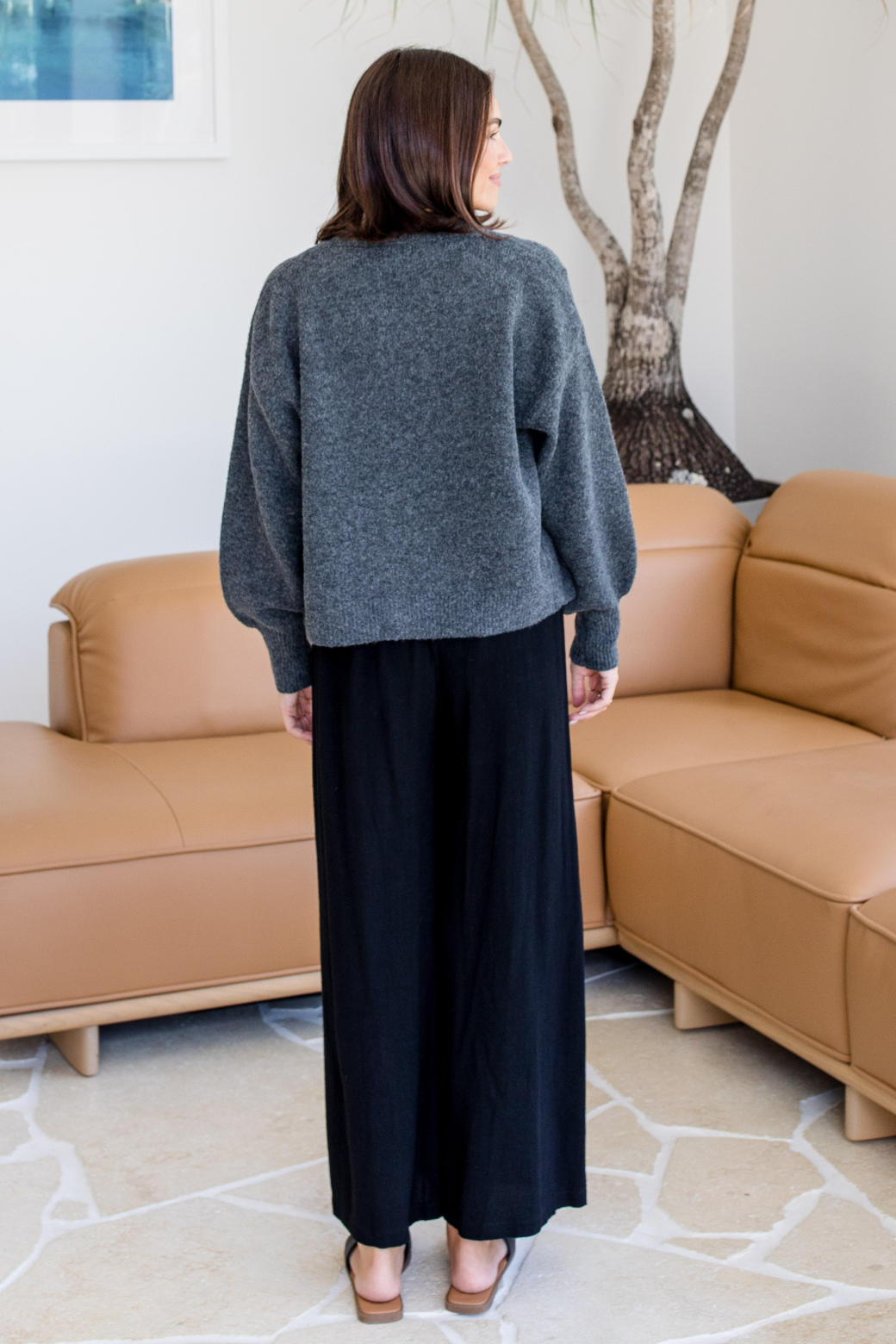 Betsy Cardigan Deep Charcoal