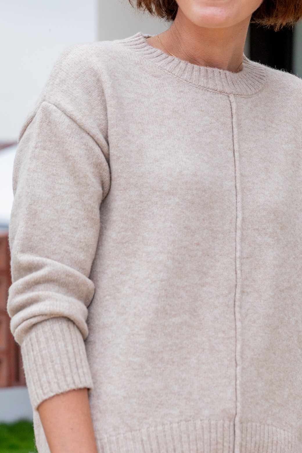 Bilson Wool Blend Crew Neck Jumper Latte