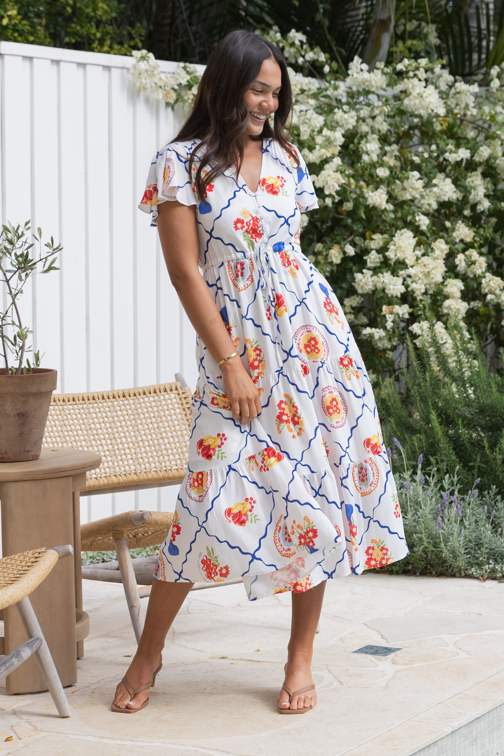 Bonnie Midi Dress Picnic Print