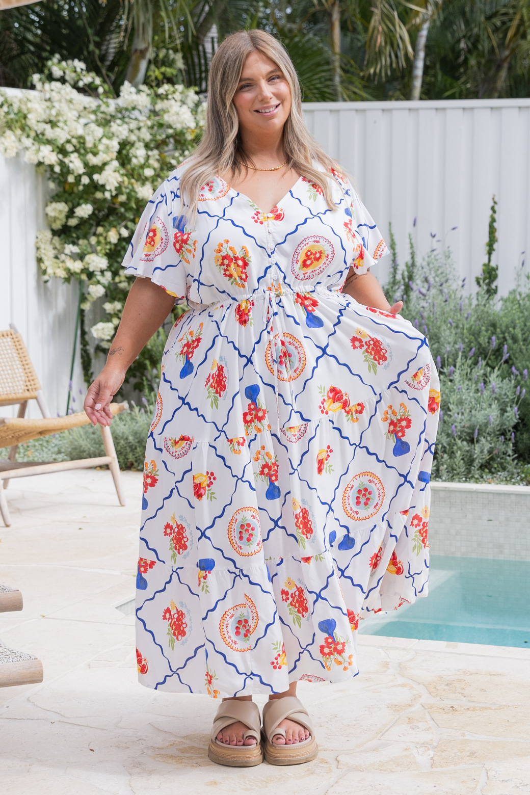 Bonnie Midi Dress Picnic Print
