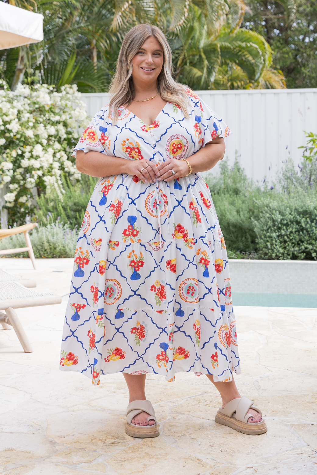 Bonnie Midi Dress Picnic Print
