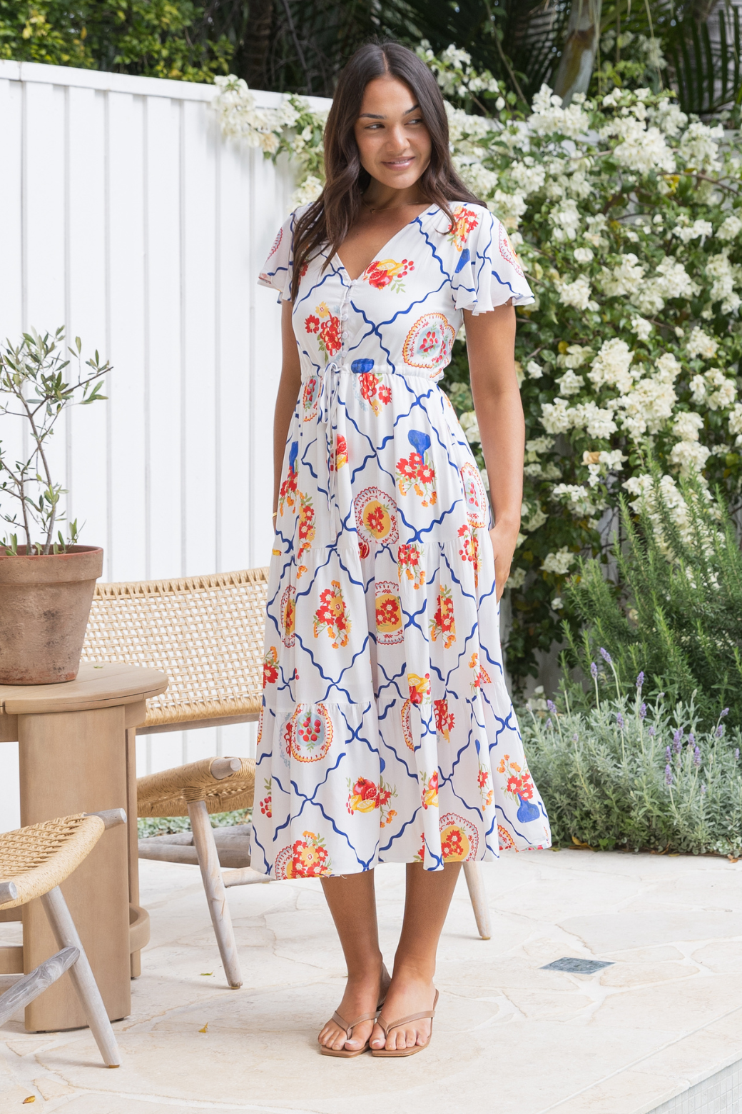 Bonnie Midi Dress Picnic Print