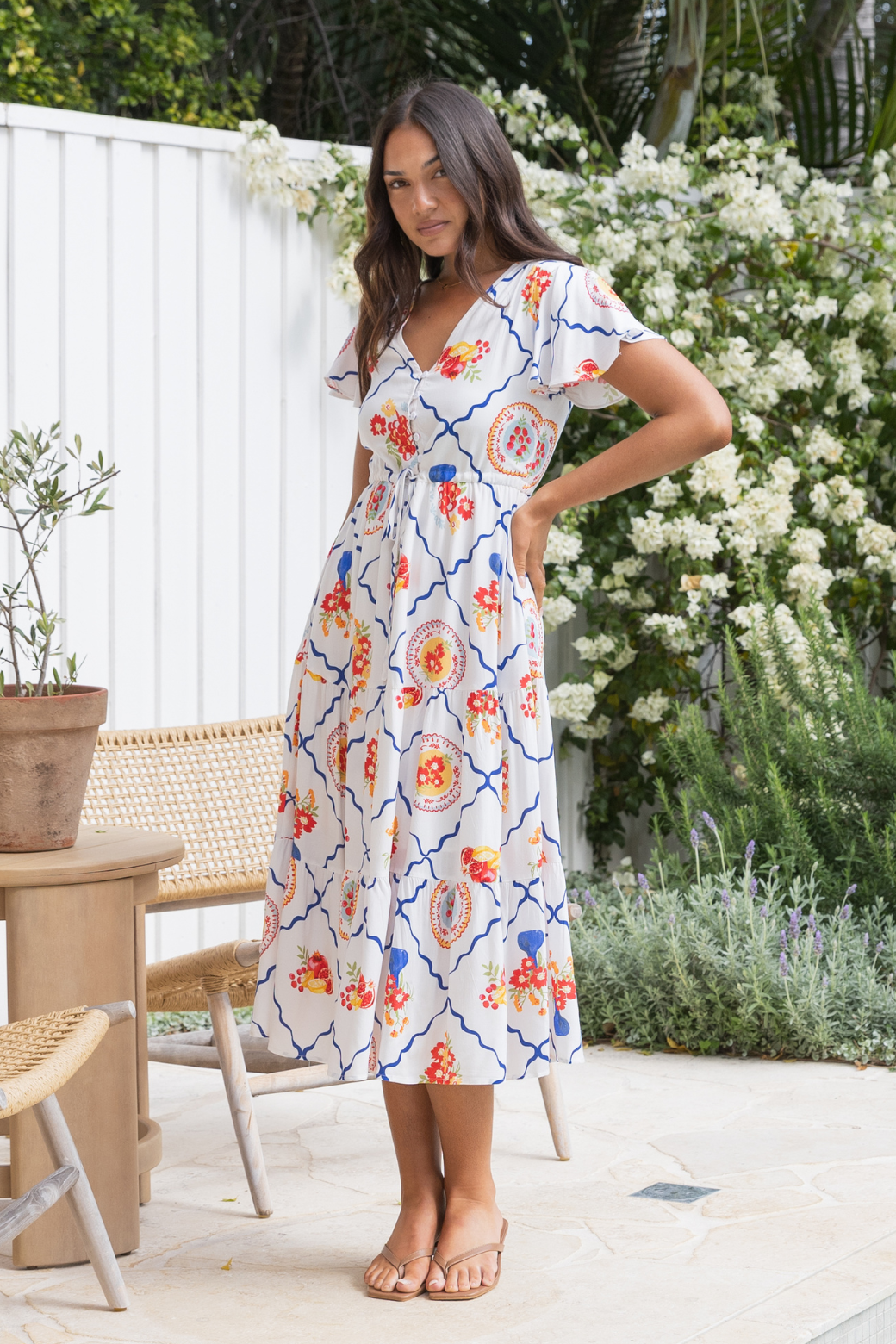 Bonnie Midi Dress Picnic Print