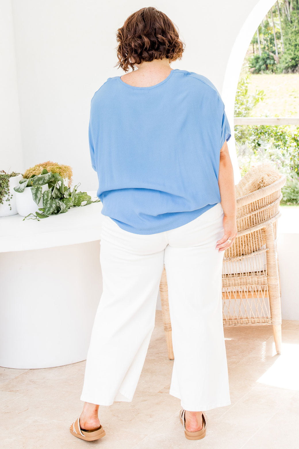 Brodie Drape Top Blue