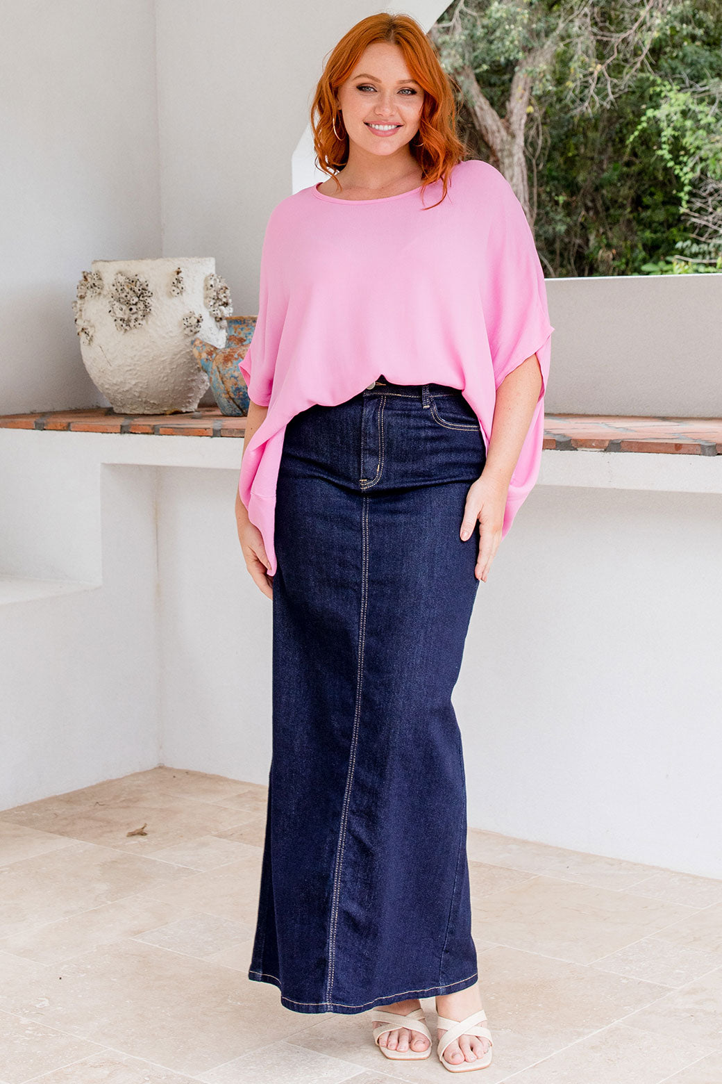 Brodie Drape Top Pink