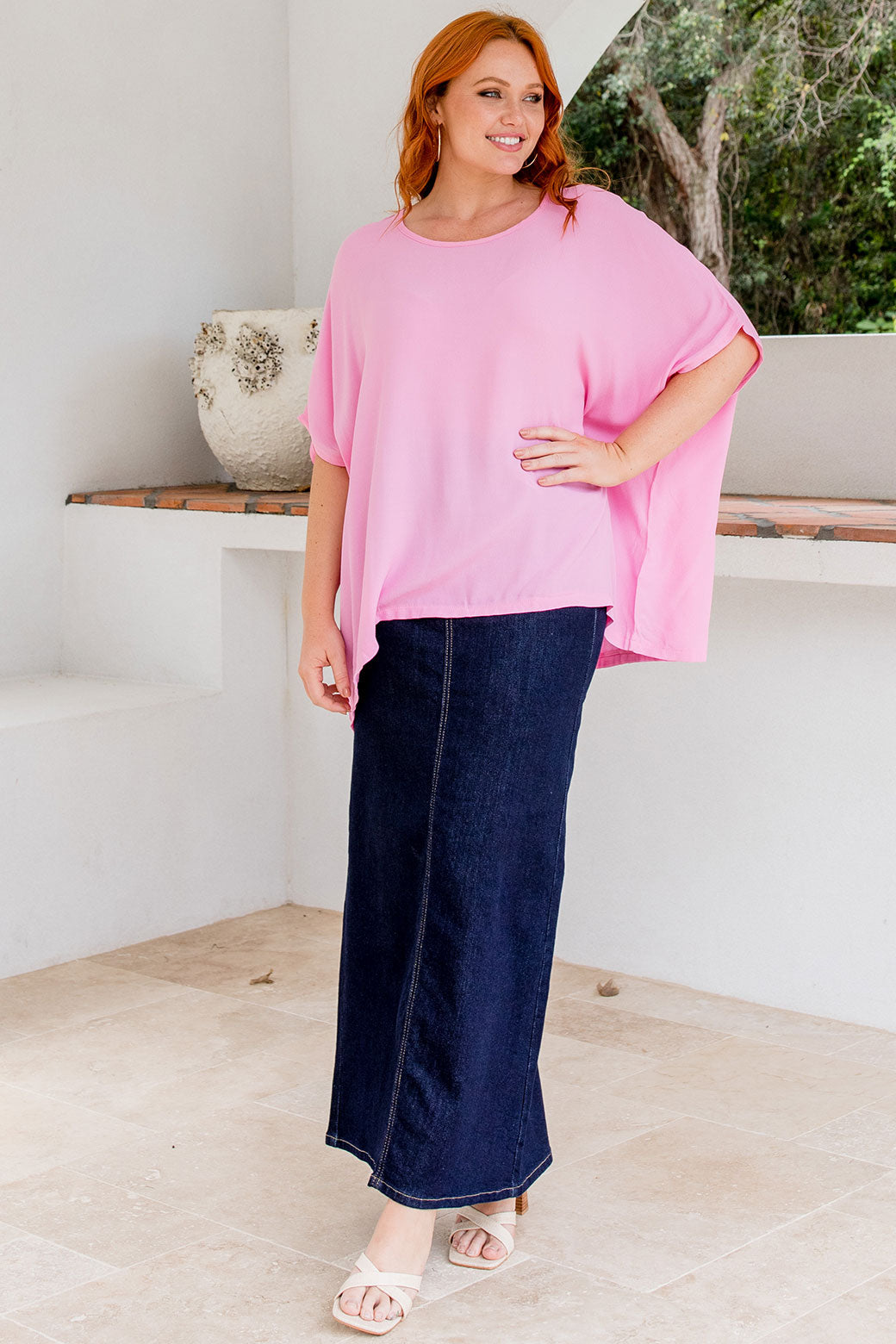 Brodie Drape Top Pink
