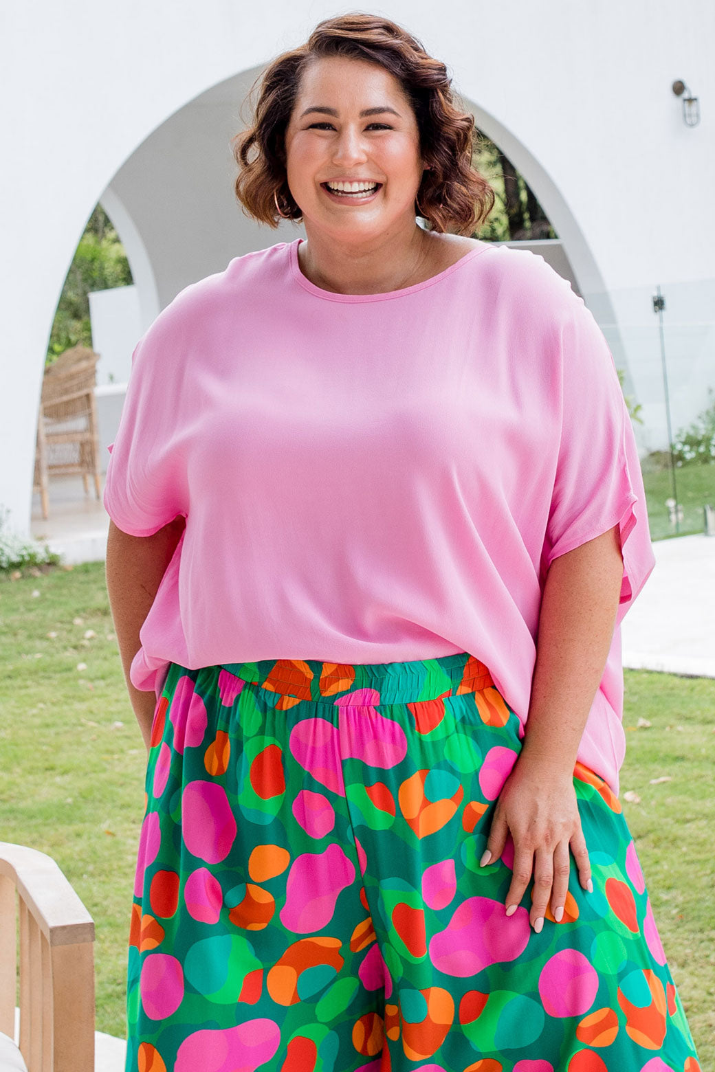 Brodie Drape Top Pink