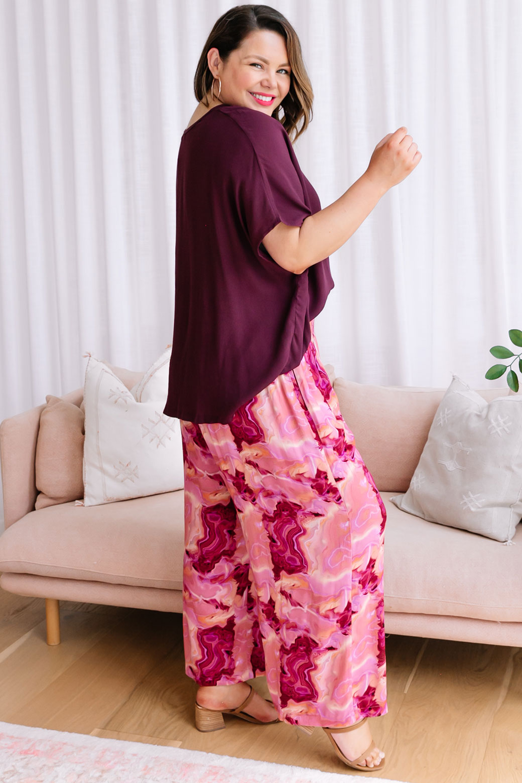 Brodie Drape Top Plum
