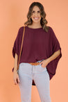 Brodie Drape Top Plum