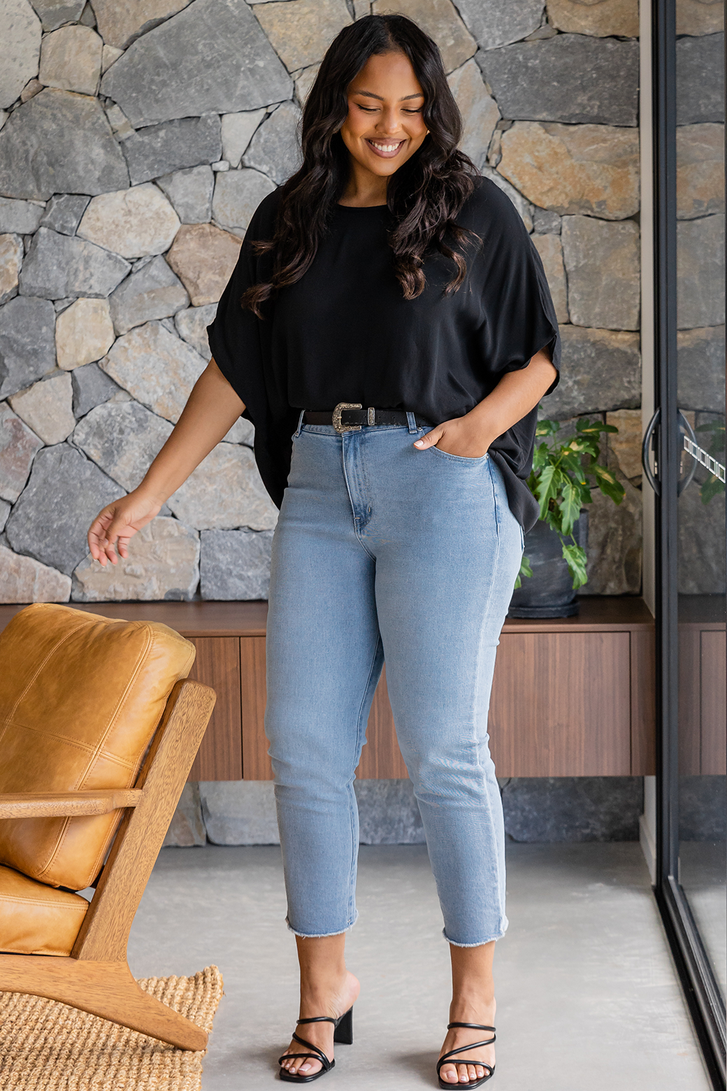 Brodie Drape Top Black
