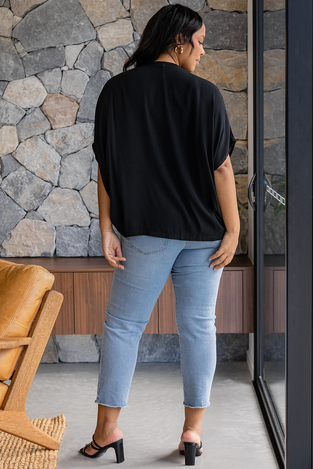 Brodie Drape Top Black