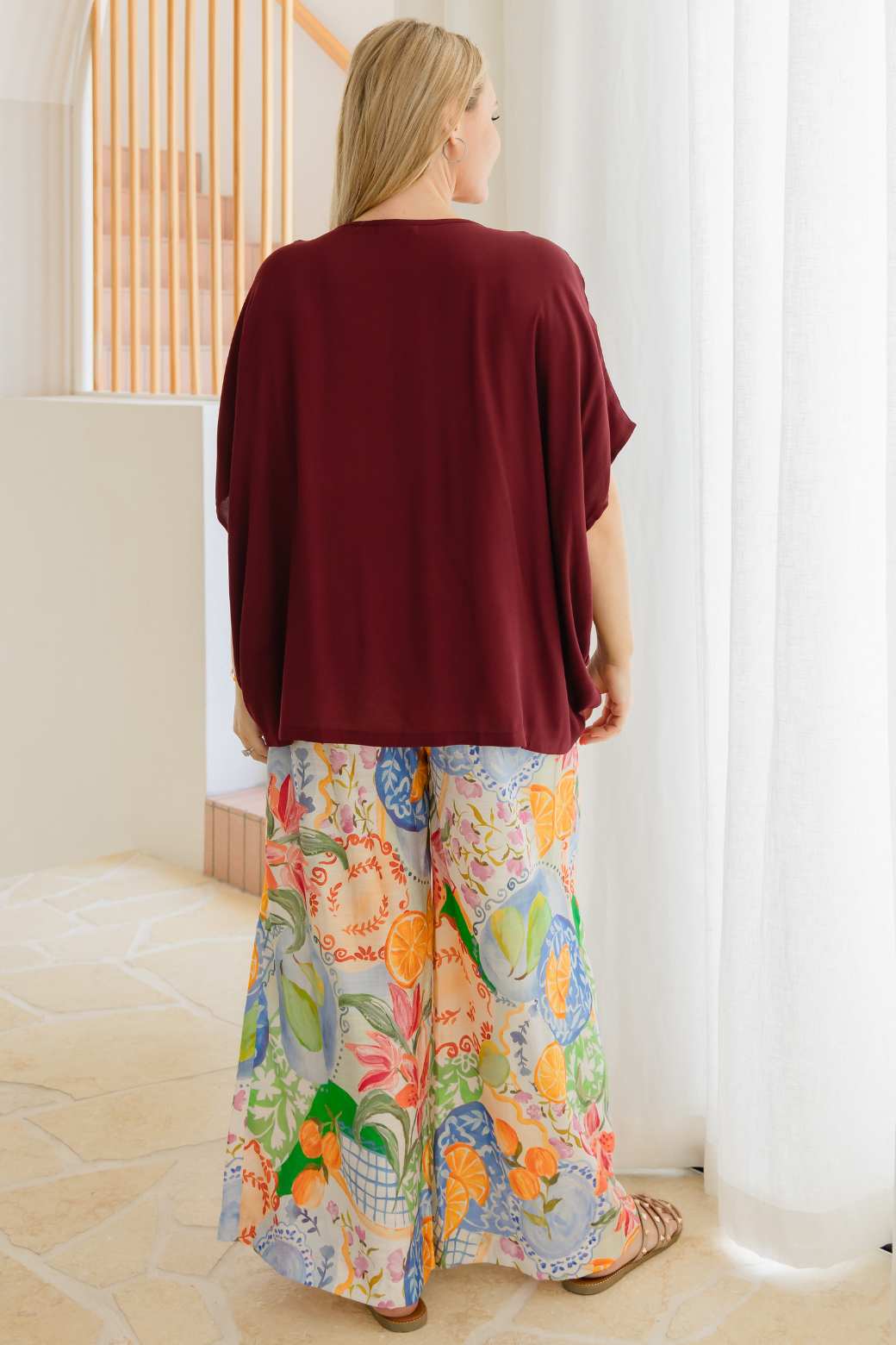 Brodie Drape Top Burgundy