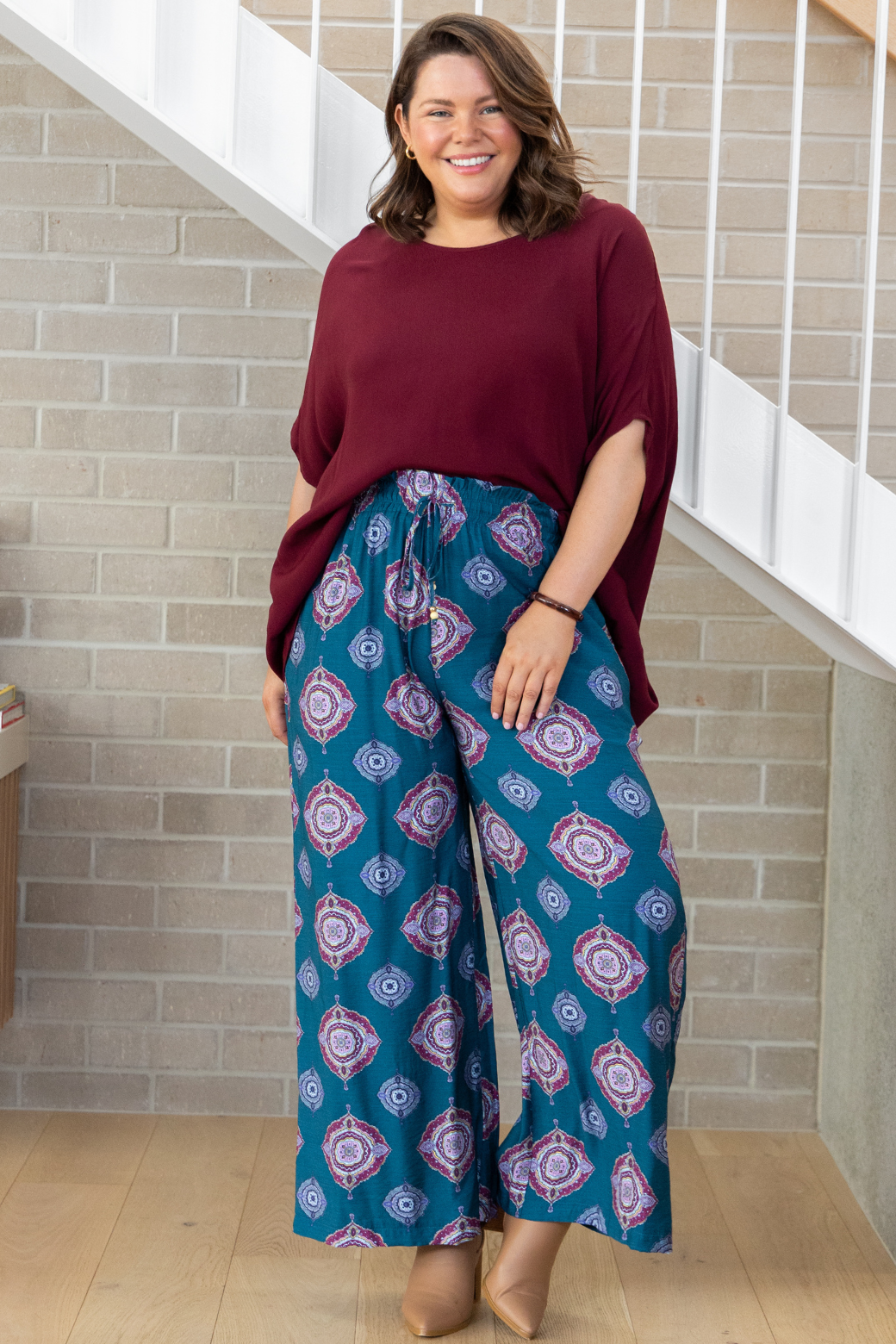 Brodie Drape Top Burgundy