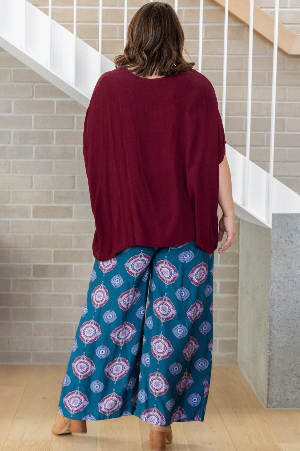 Brodie Drape Top Burgundy