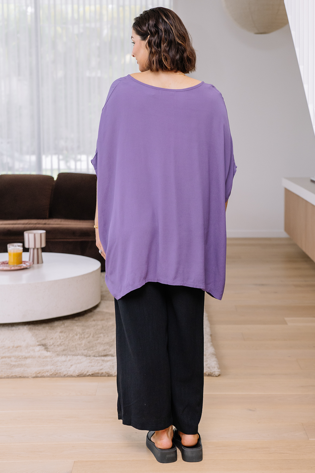 Brodie Drape Top Dusk Purple