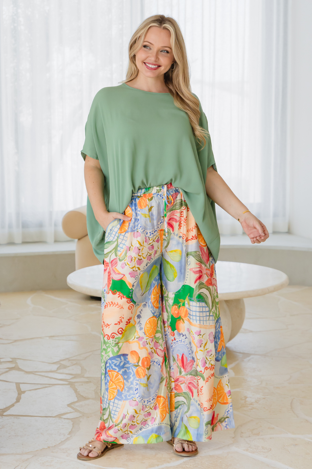 Brodie Drape Top Pistachio