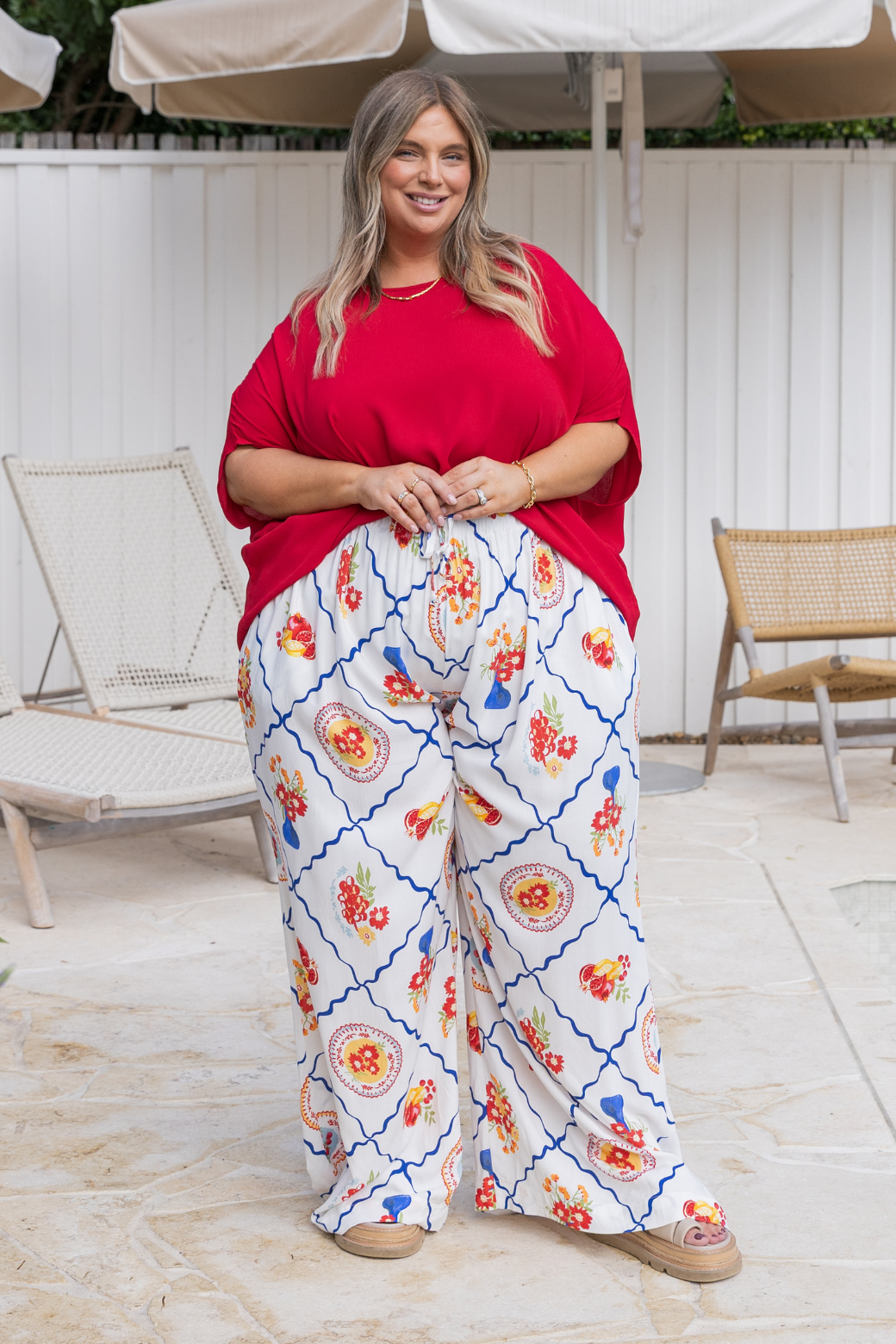 Brodie Drape Top Ruby Red