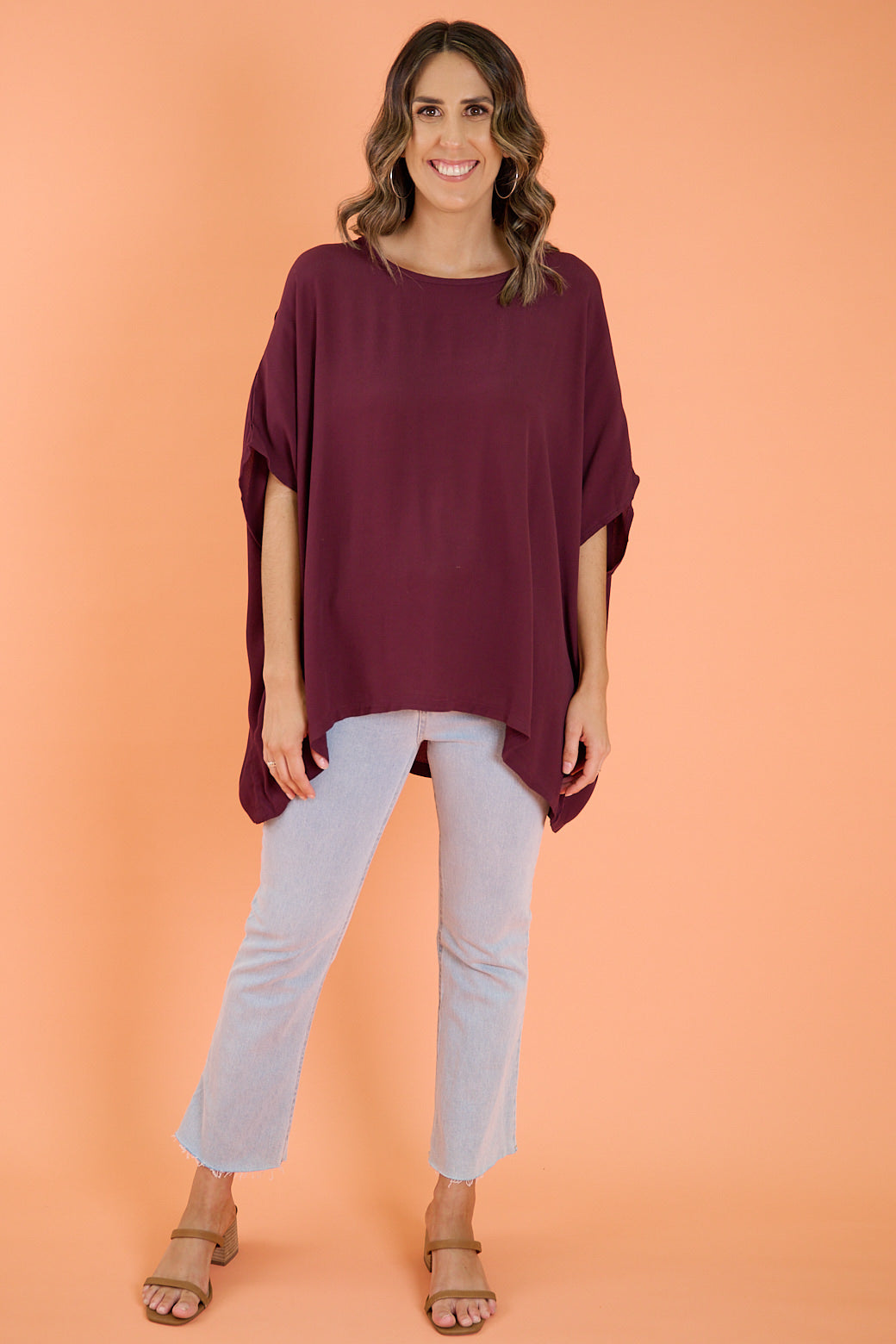 Brodie Drape Top Plum