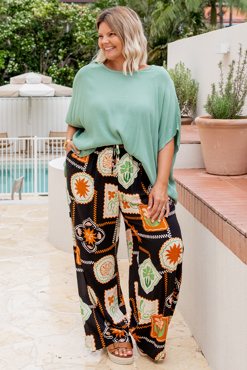 Sandrine Pants The Botanist Print Black