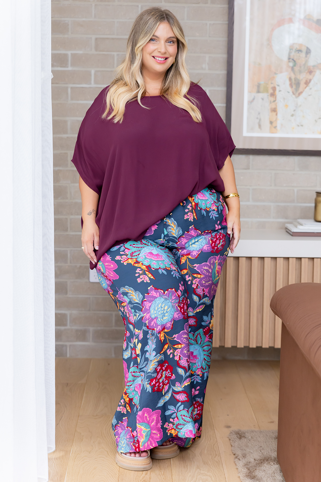 Brodie Drape Top Plum