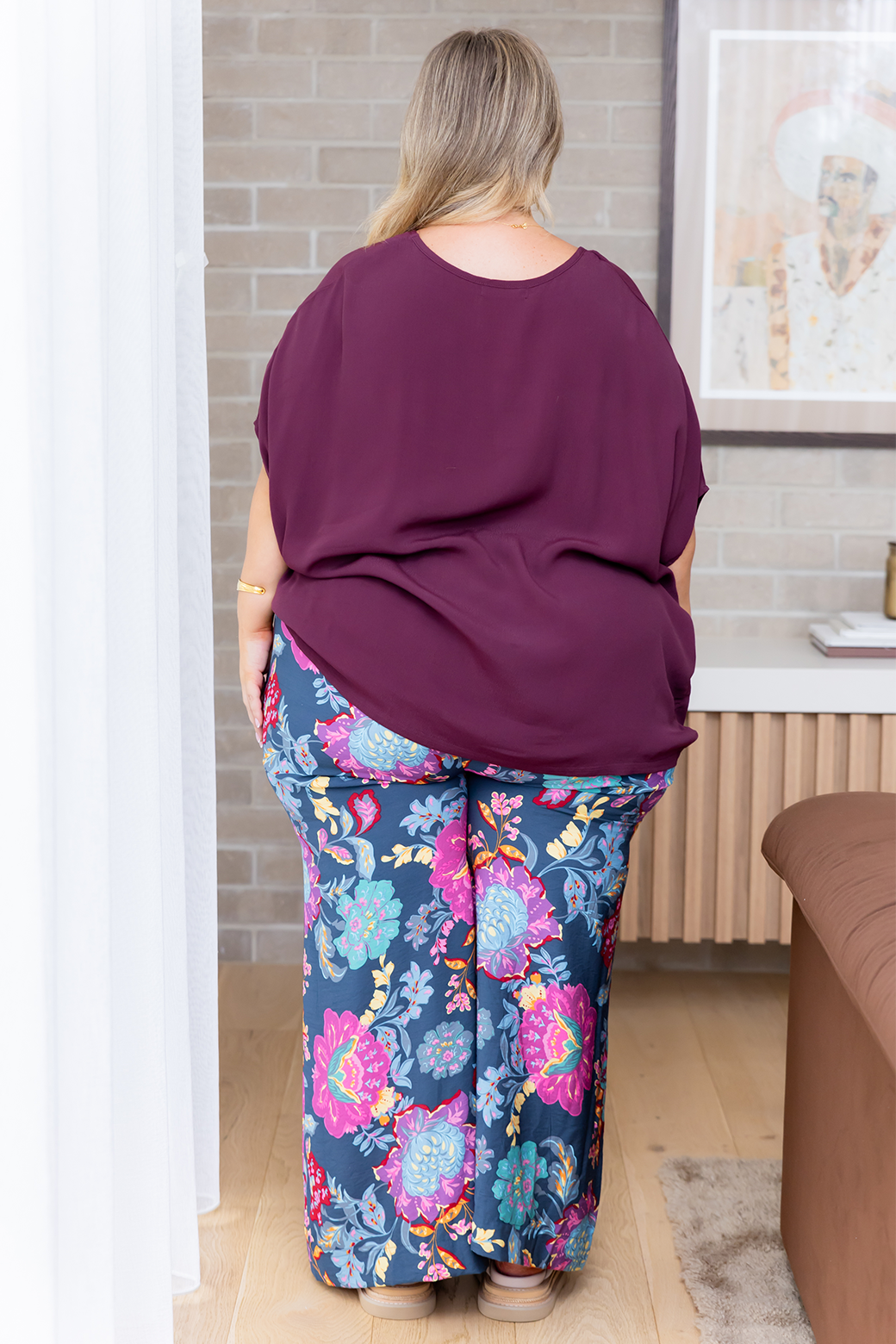 Brodie Drape Top Plum