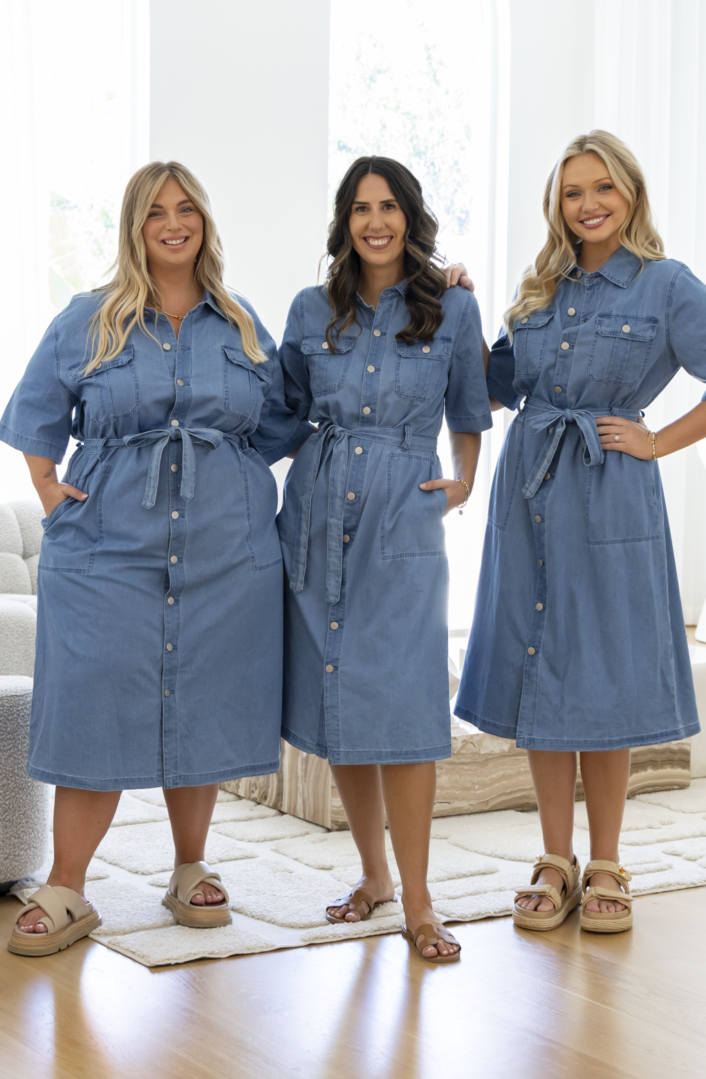 turner midi dress Turner Midi Dress Chambray – Orange Sherbet Boutique