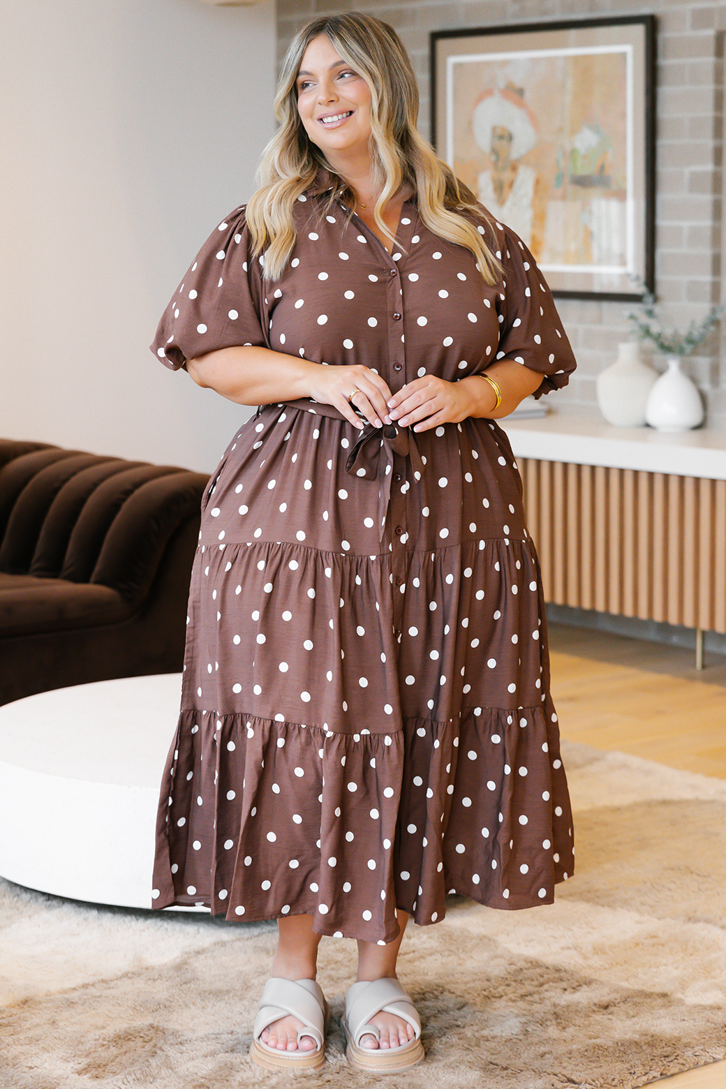 Camilla Midi Dress Choc Spot