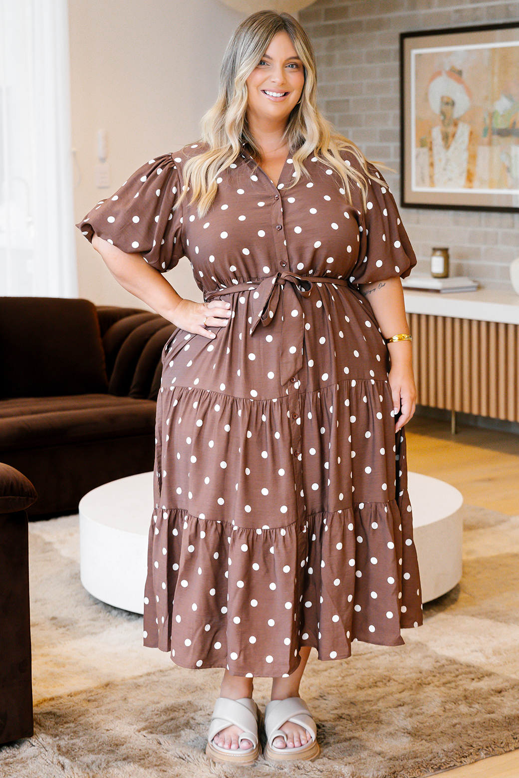 Camilla Midi Dress Choc Spot