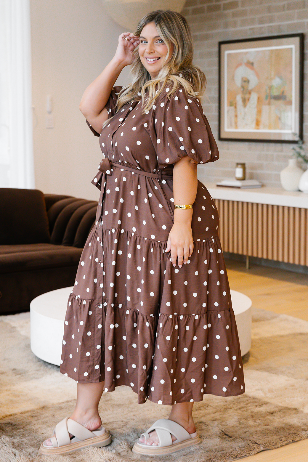 Camilla Midi Dress Choc Spot