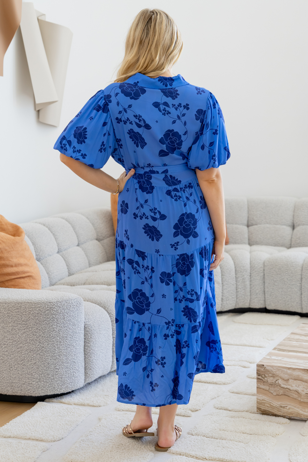 Camilla Midi Dress Miley Print Blue