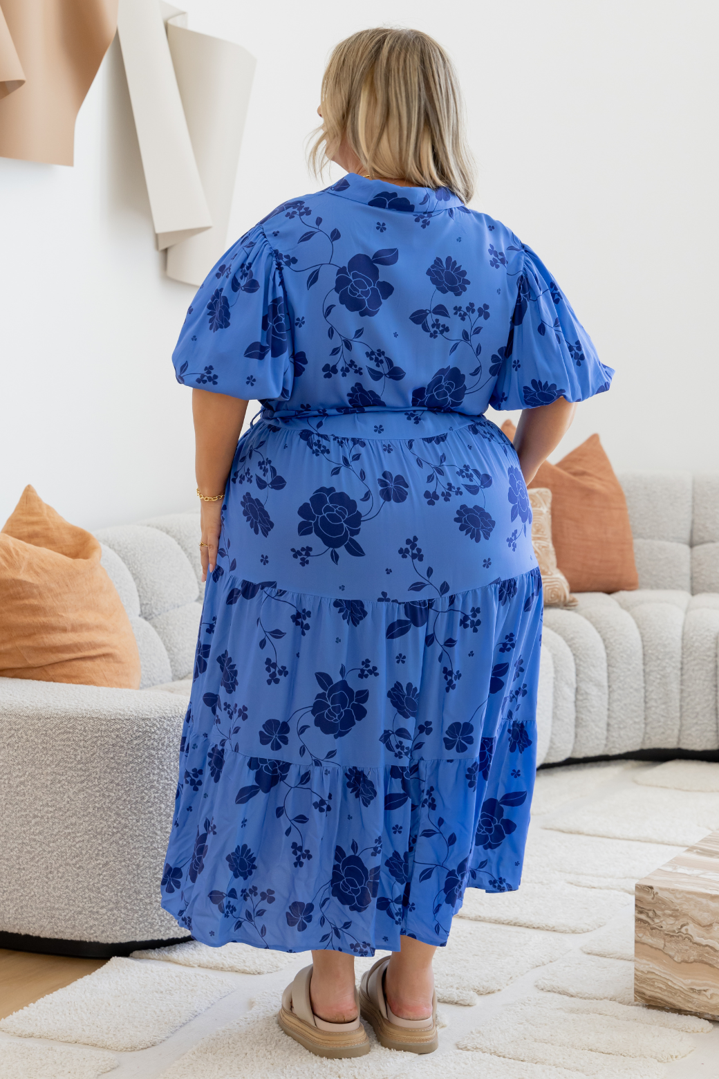 Camilla Midi Dress Miley Print Blue
