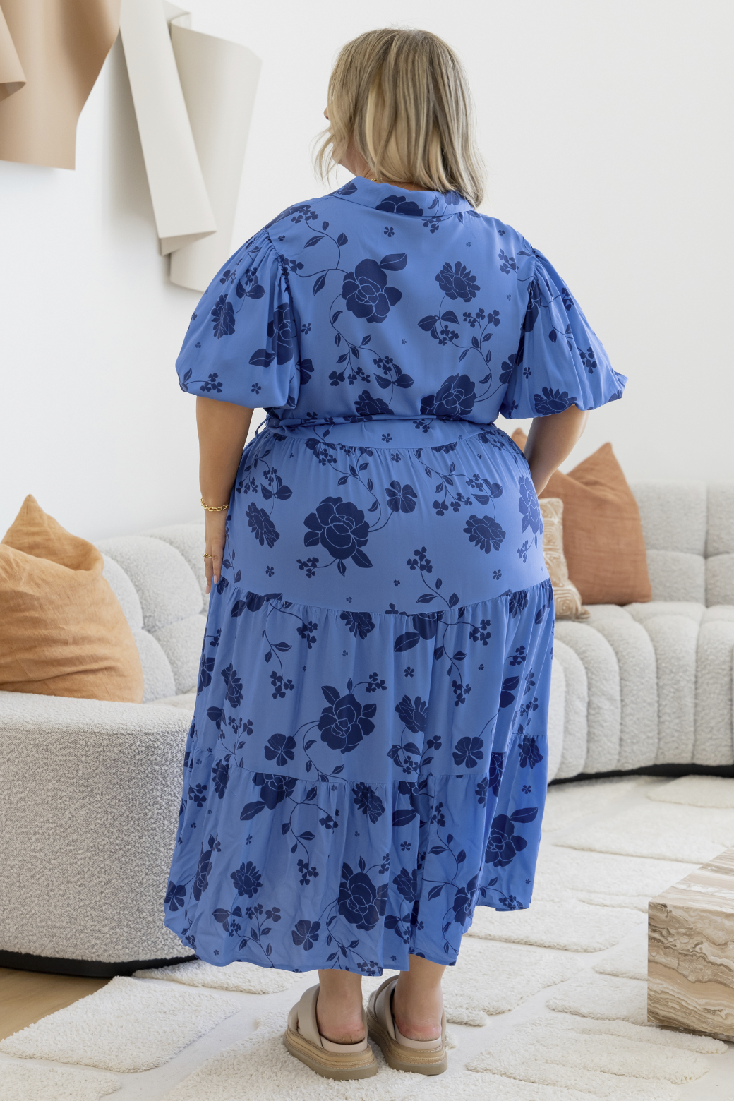 long blue flower dress Buy Now Sky Mist Floral Maxi Dress New Collection. XXL / Sky Mist / Georgette main image 0