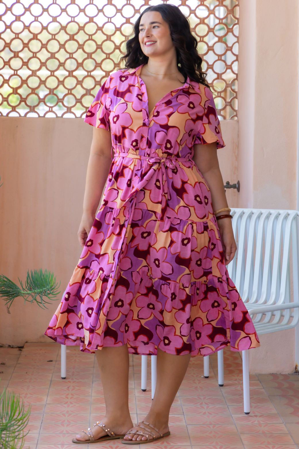 Cammie Midi Dress Daisy Print