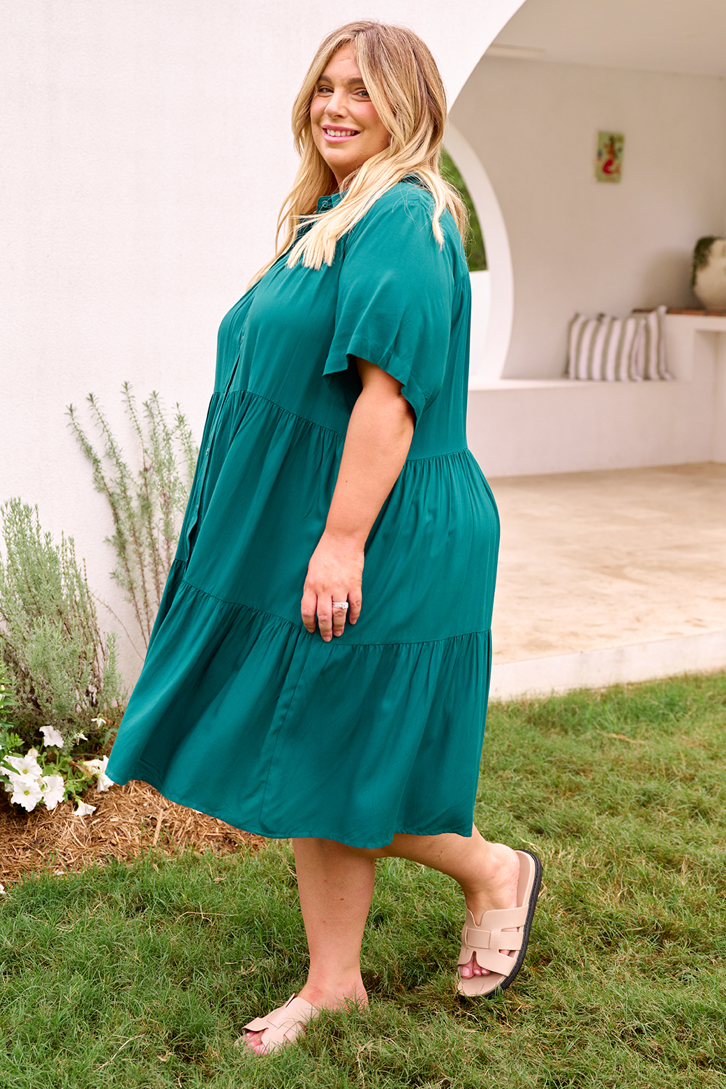 Campbell Dress Dark Emerald