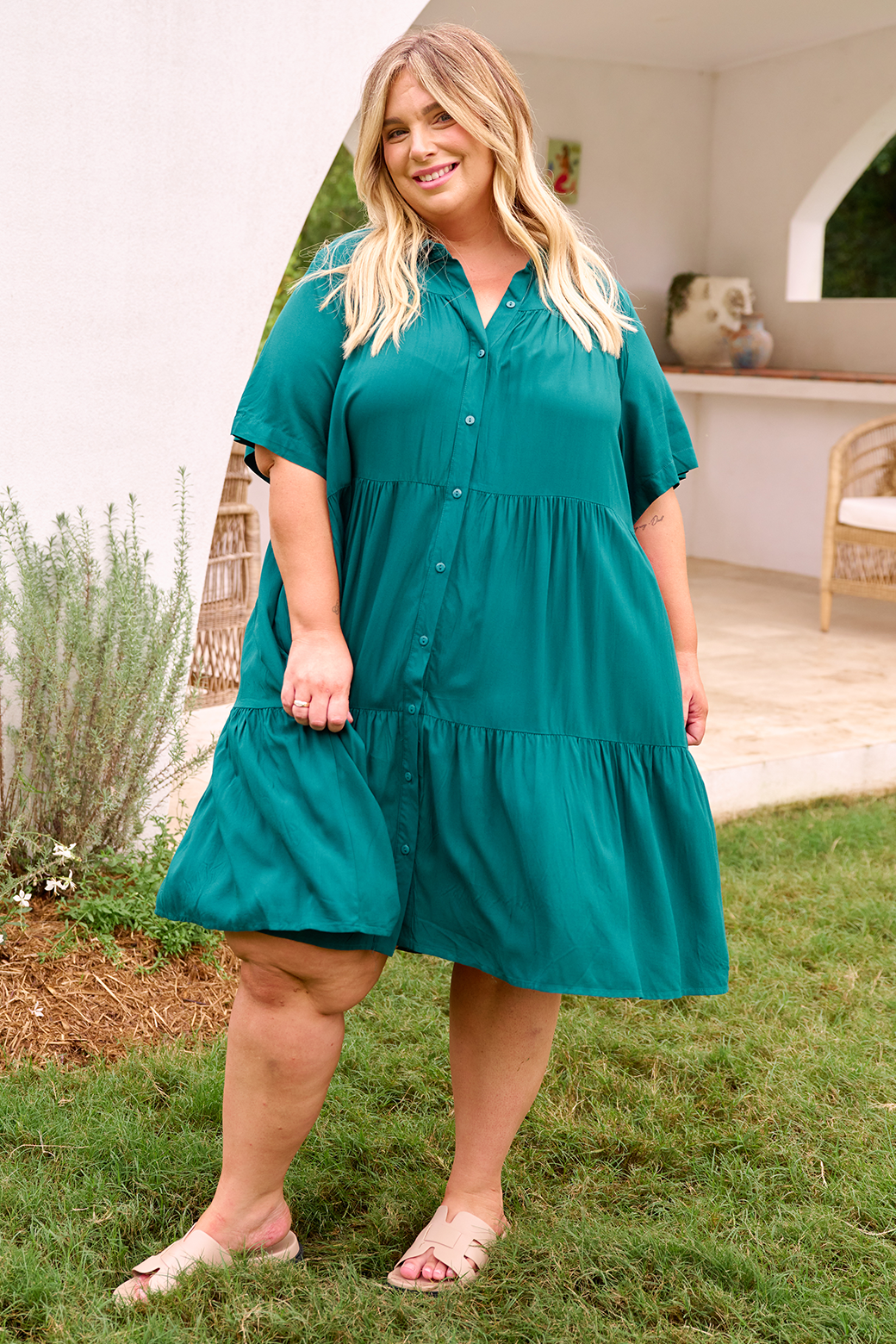 Campbell Dress Dark Emerald
