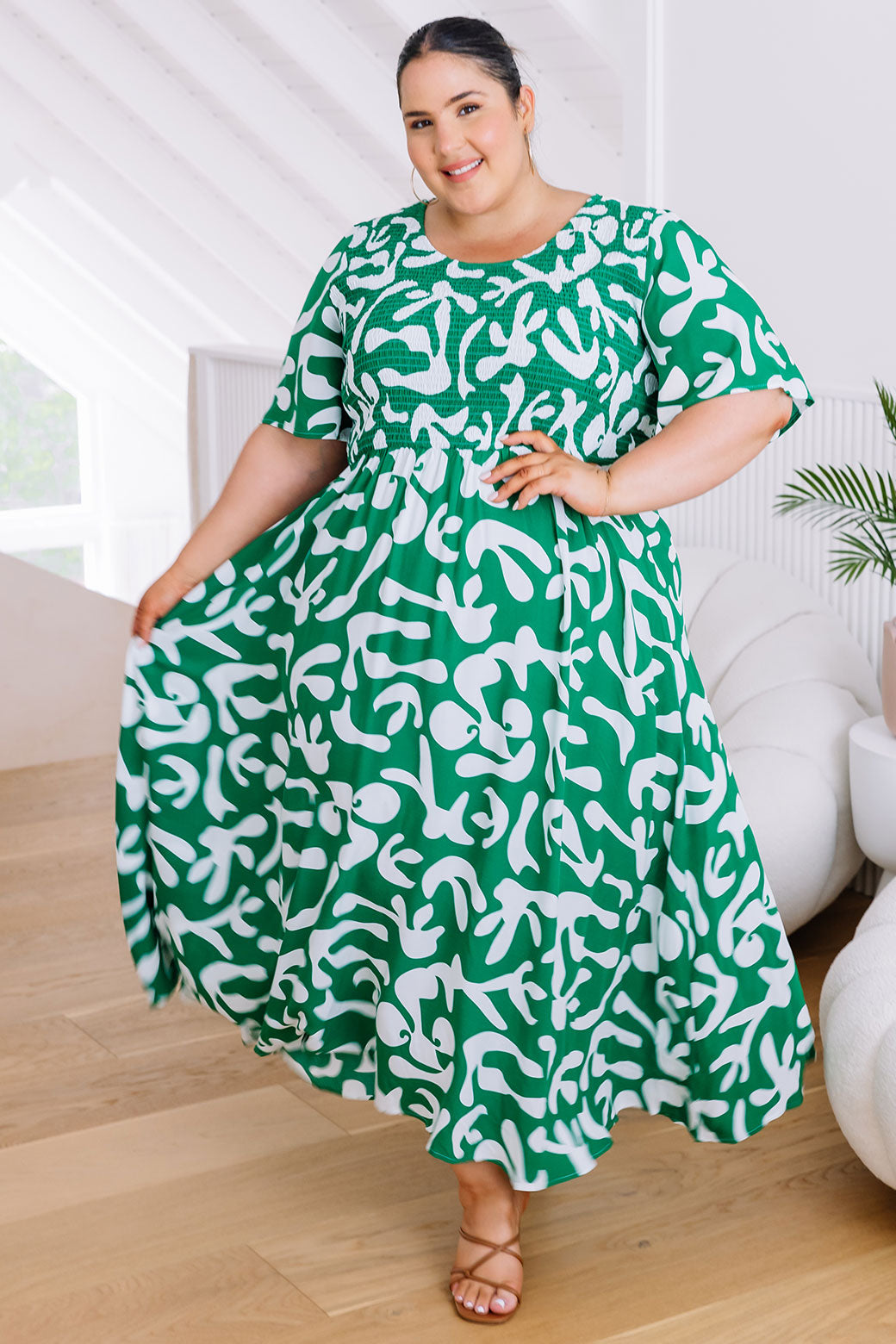 Candace Midi Dress Weekend Print Green