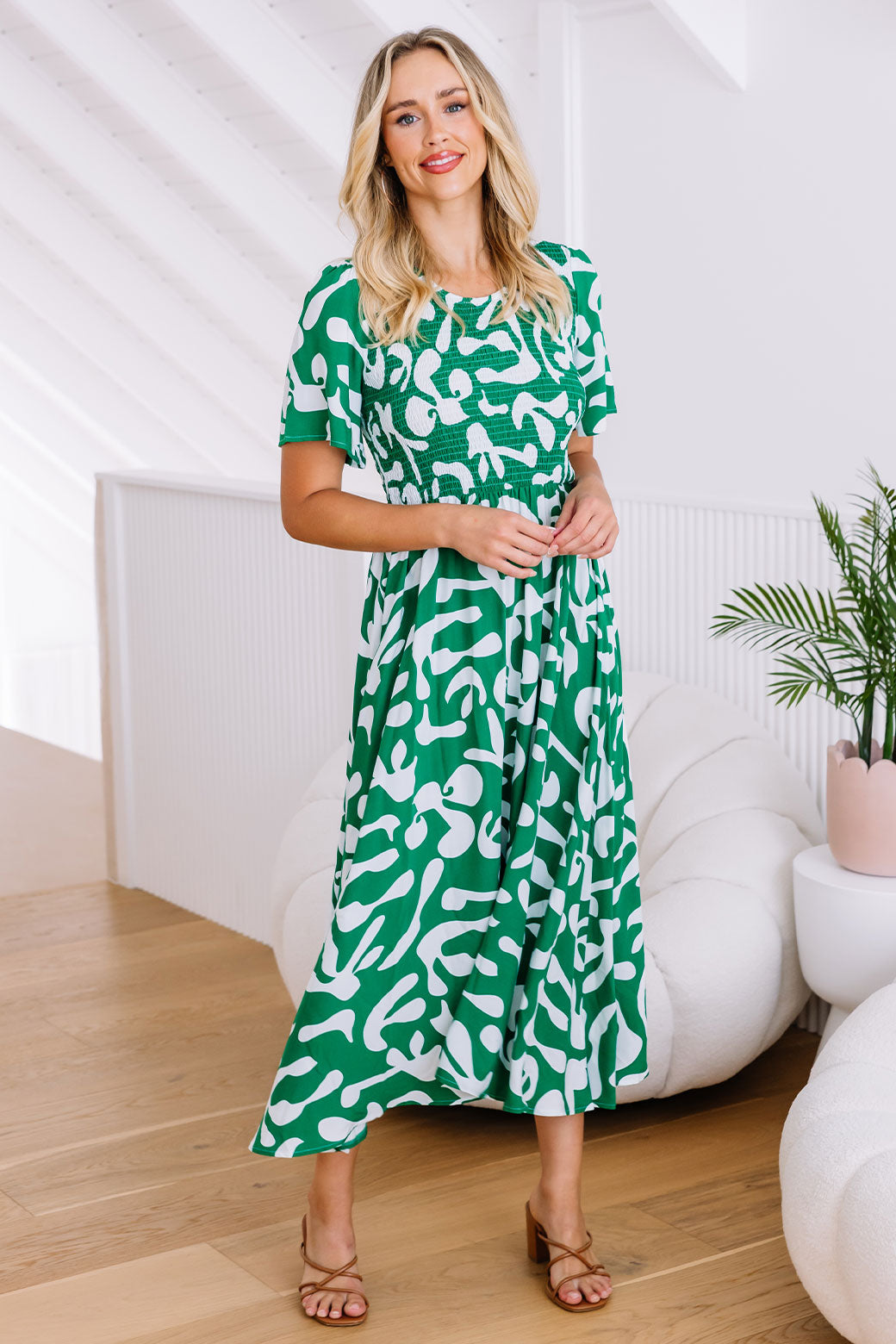 Candace Midi Dress Weekend Print Green