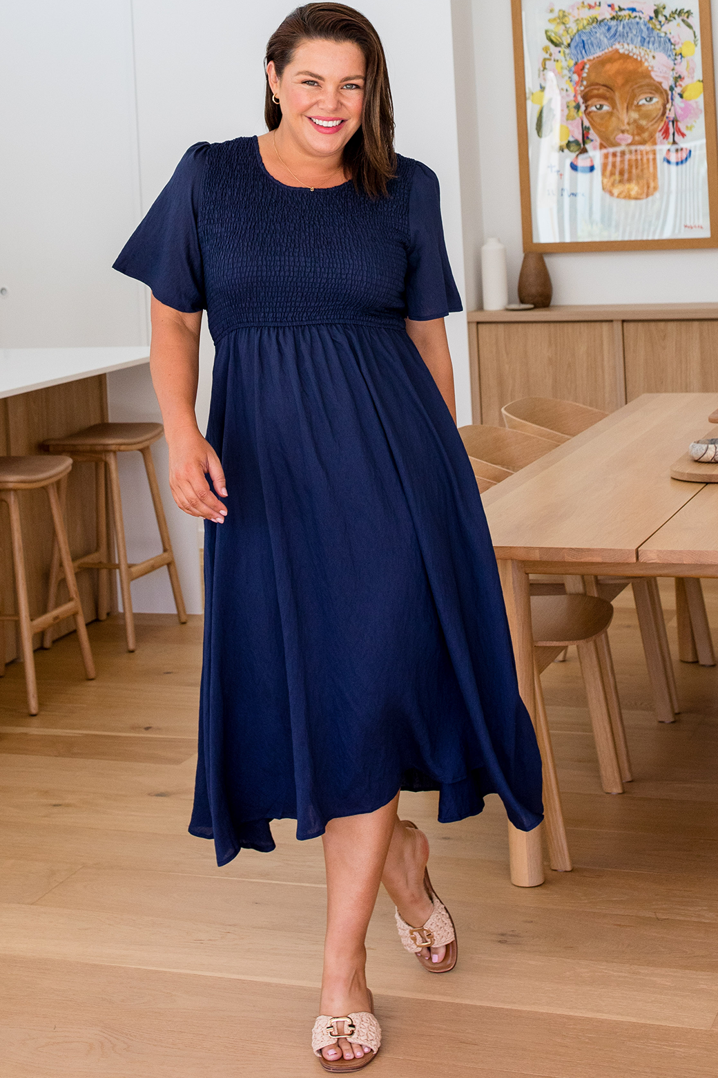 Candace Midi Dress Navy