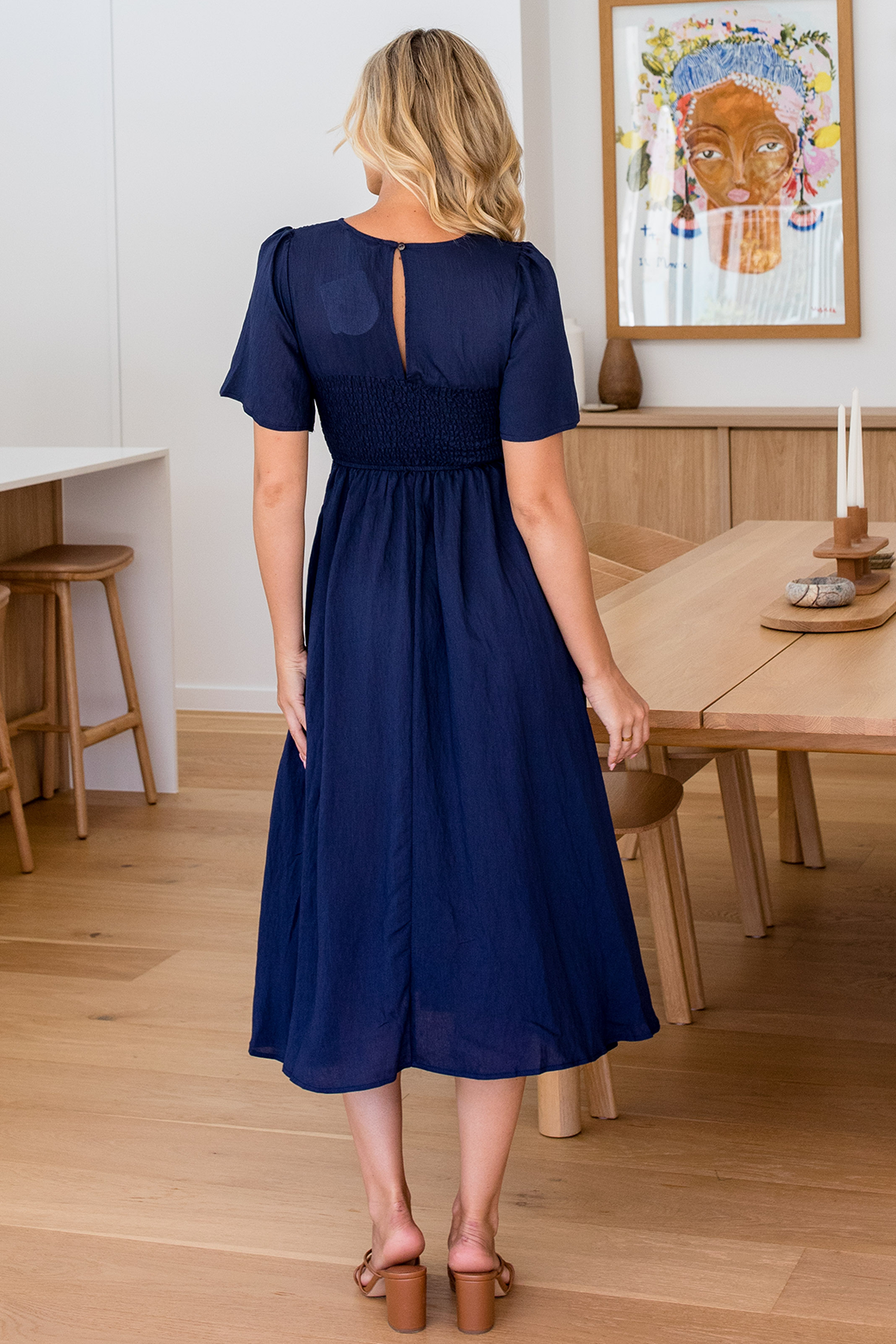 Candace Midi Dress Navy