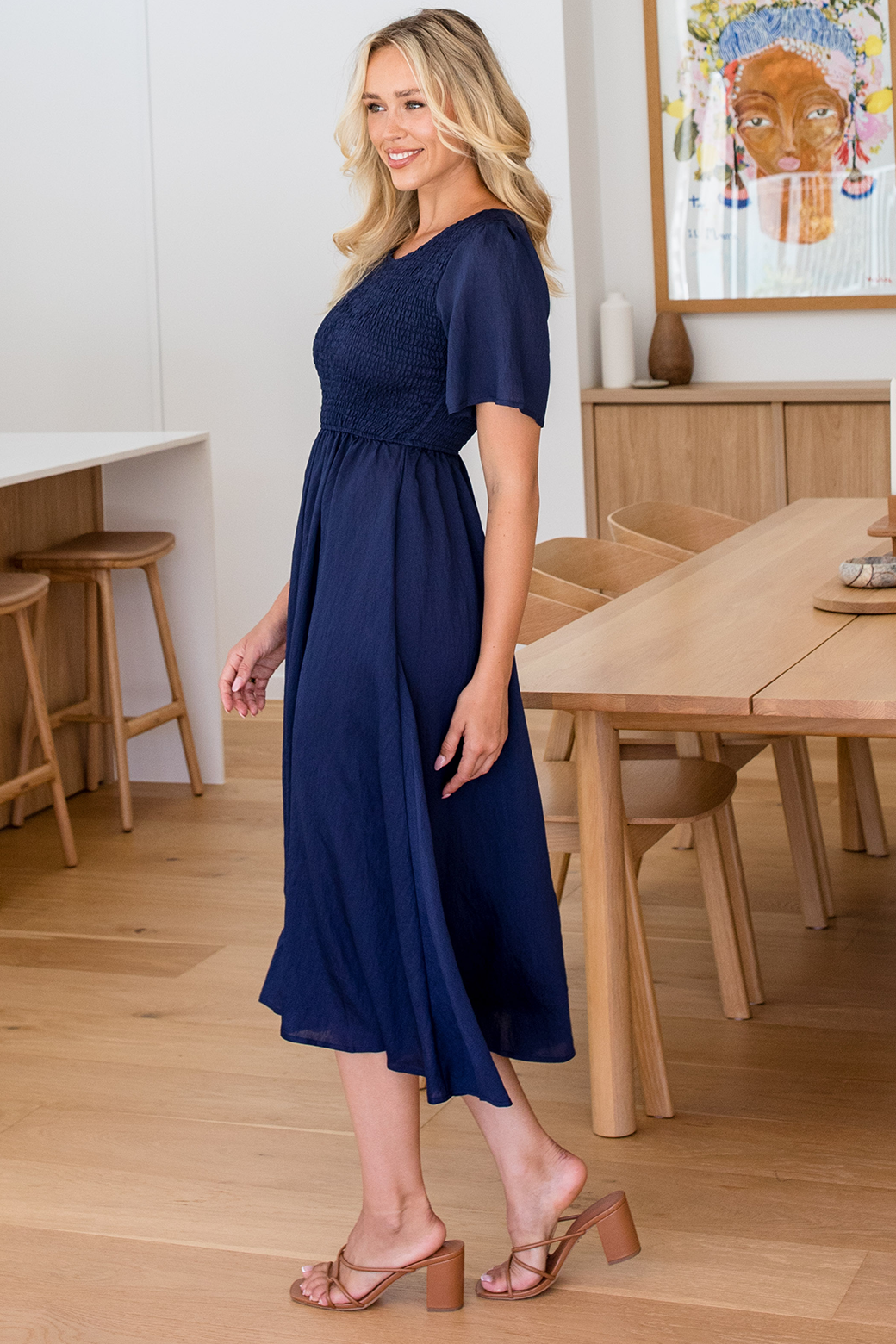 Candace Midi Dress Navy