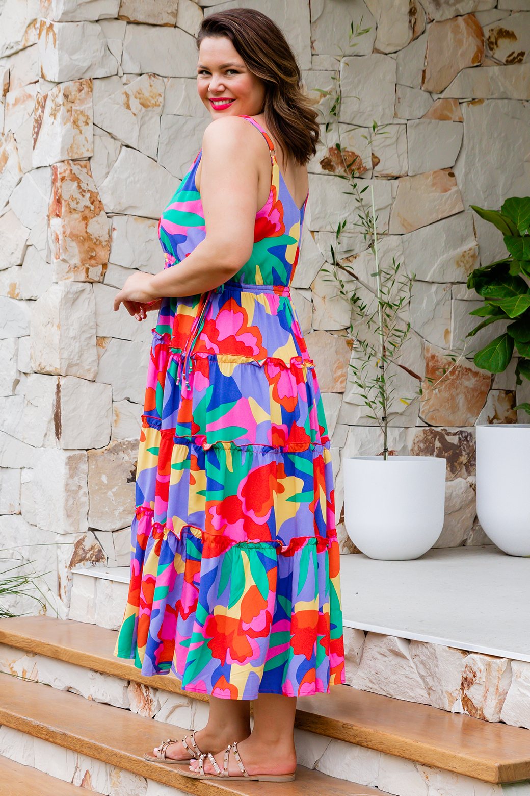 Darby Midi Dress Rio Print Multi