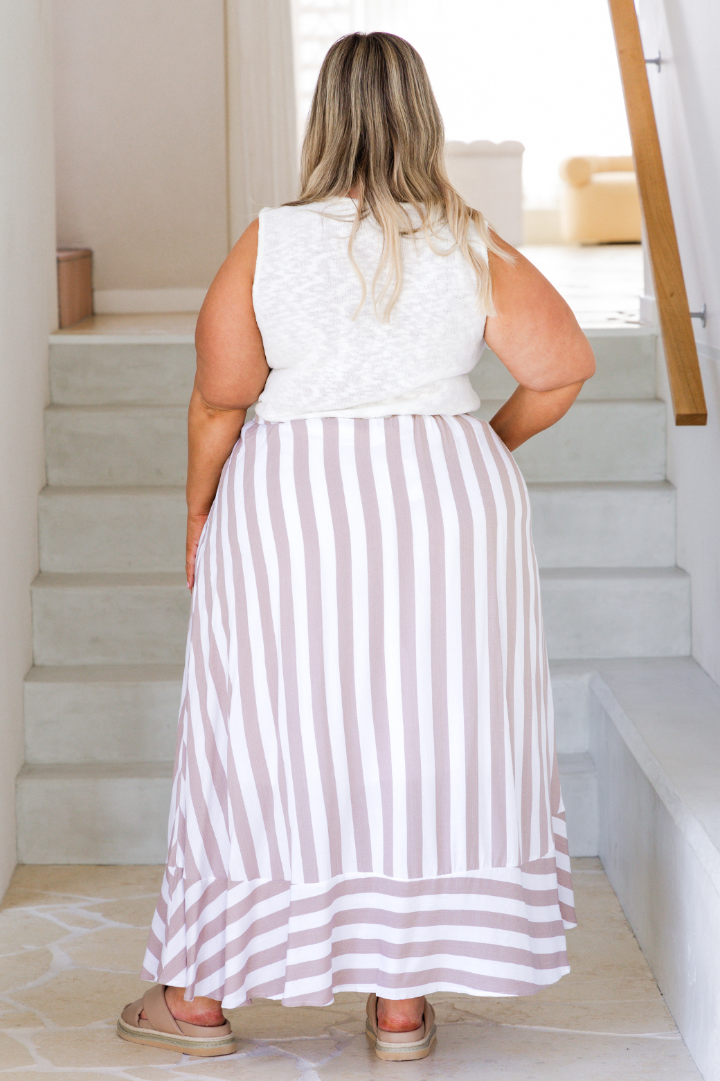 Cassie Knitted V Neck Top White