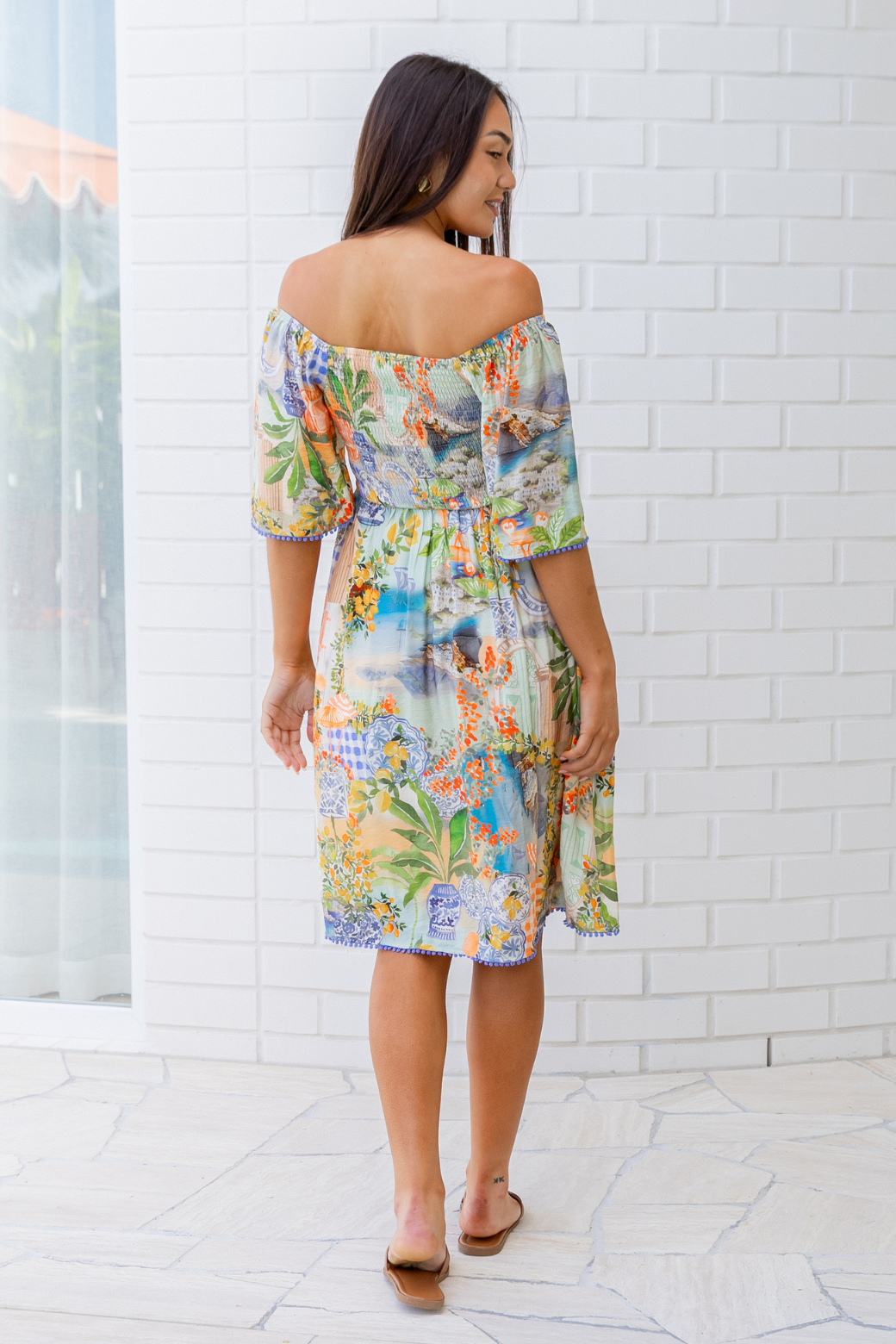 Celine Midi Dress Como Print